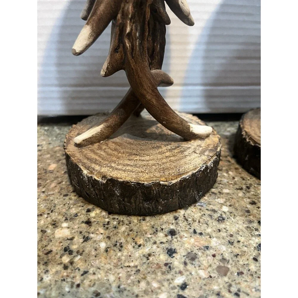 Set Of 2 Antler Candle Holders
